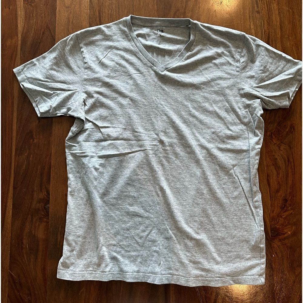 Grey Uniqlo V-Neck. World's finest